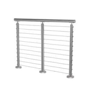 Powder Coated Metal Railing Stainless Steel Rope Wire Railing Fittings T Post Studded Rail End Connector Hardware Restoration