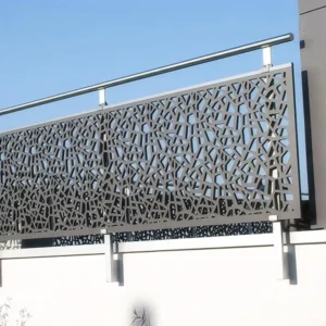 Powder Coated Stainless Steel Deck Railing Aluminium Stair Balustrade Custom Pattern Plate Laser Cut Screen Railings for Balcony
