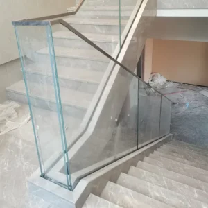 Pre-buried Glass Railing Base Shoe Stair Railing Balustrade Stair Handrail Balcony Outdoor Glass Fence for Project