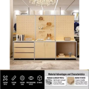 Professional Aluminum Profile Display Cabinet Custom Size Style Shelf Fashion Rack for Retail Shop Jewelry Accessory Stand