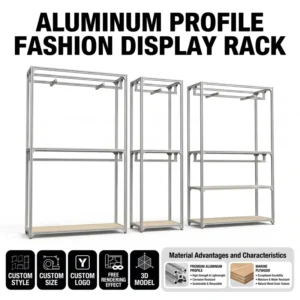 Rack for Garment Showroom Designer Sideboard Cabinet Modular Market Display Racks for Exhibition Business Display
