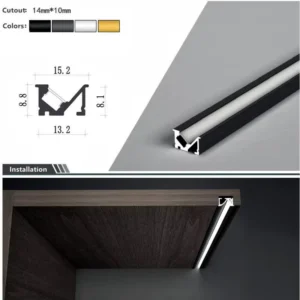 Recessed Mounted LED Aluminum Profile Hidden Design for Cabinet Closet Wood Shelf Furniture Decorations Bending