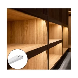 Recessed Under Shelf LED Aluminum Channel with Inclined Light Design for Commercial Cabinet Lighting