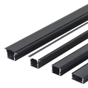 Recommended Black LED Aluminum Profile with Light Square Embedded LED Channel for Surface Mounting for Decorations