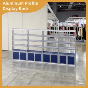 Reinforced Corner Aluminum Profile Exhibition Display Stand Heavy Duty Multi Layer Grid Rack with Anti Wear Frames