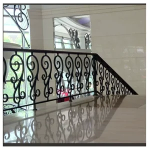 Robust Wrought Iron Banister Secure Interior Elegant Durable Custom Safety Guardrail Railing