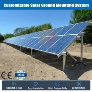 Rust Proof Aluminum Solar Ground Racking System Wind & Snow Resistant Ground Mount Bracket for PV Panels