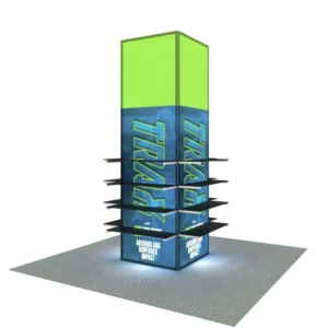 SEG Fabric LED Light Box Display Aluminum Frame Trade Show Equipment Backlit Pillar Tower Rack Stand Exhibition