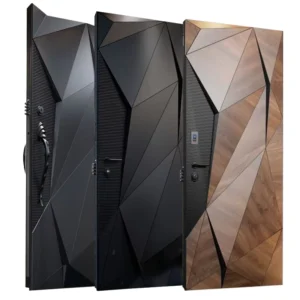 Security Aluminum Entrance Doors Waterproof Exterior Apartment Use Finished Modern Design 5 Year Warranty Multiple Styles
