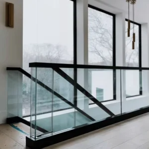 Simple Design Rust Resistant Indoor Glass Stair Handrail System Aluminium Alloy Profile Railing with High Durability