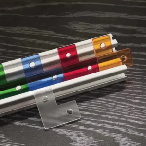 Simple Metal Aluminum 6000 Series Profile Frame Bending Multi Layer Display Storage Shelves with Colorful Acrylic