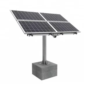Single-Post Concrete Base Solar Bracket Structure Single Column Ground Support Frame for 1/2/4/6 Panels