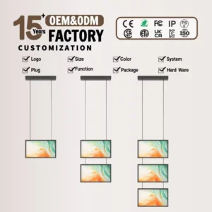 Slim Thin All Metal Frame Window Display Narrow Bezel 93% Screen to Body Ratio Commercial Digital Signage Screen