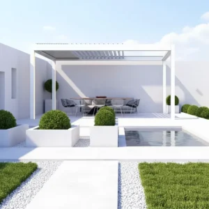 Smart 4*8 Pergola Canopy Aluminum Alloy Auto Windproof Waterproof Roller Shutter Profile Snow Resistant Pavilion