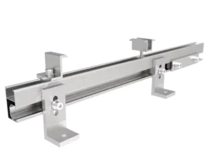 Solar Aluminum Roof Mounting System Rail Connector with Rail 10-Year Warranty 10-60 Tilt 1.6kN/m Wind Load