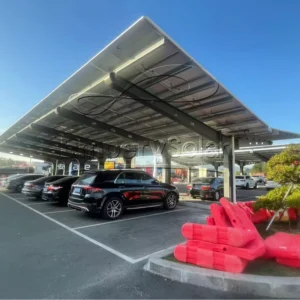 Solar Carbon Steel Waterproof Solar Energy Carport Mounting System PV Panel Structure For Electric Cars
