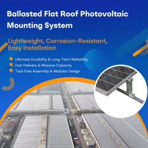 Solar Flat Roof Mounting System 1.4KN/㎡ Snow Load Ballasted Aluminum Solar Panel Mount Bracket for Photovoltaic