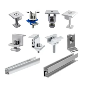 Solar Inner Clamp Kit Aluminum Solar Rails Profile Clamp Roof Mount PV Solar Panel Mounting Brackets System