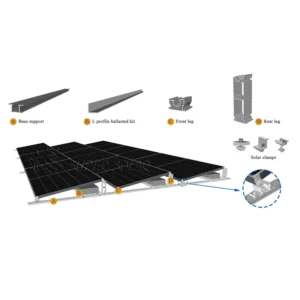 Solar Metal Roof Mounting Rooftop Solar Panel Mounting PV Ballasted Support Bracket