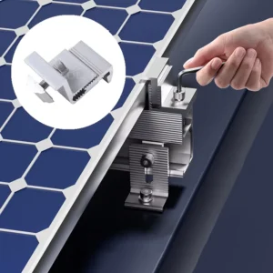 Solar Panel Mounting System Install Accessories Solar Rail End Clamps Adjustable Aluminum Solar Panel Clamps