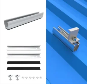 Solar Panel Railings Mounting Mini Rail PV Mounting Bracket Aluminum Profile Racking Kit for Metal Roof