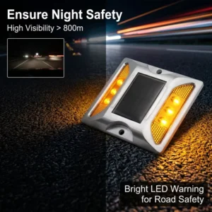 Solar Powered Aluminum Roadside Safety Marker Reflective Engineer Grade LED Display Screen Light Sensor Flashing Lights for