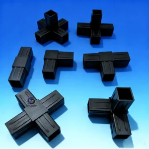 Square Tube Connector Cross shaped Four way T shaped Three way Rohrverbinder Tee 20xmm 25mm 30mm Plastic Pipe Corner Connector