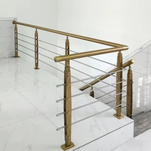 Stainless Steel Aluminum Wire Cable Railing Wrought Iron Style Handrail Rust Resistant for Indoor Stair Villa