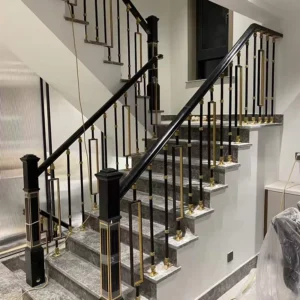 Stair Handrail Aluminum Villa Indoor Stair Handrail Color Customized Luxury Railing
