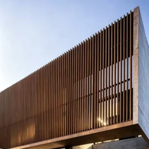 Standard Curtain Wall Facade Decoration Ventilation Heat Insulated Weatherproof Aluminum Louver