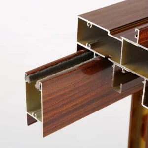 Thermal Break Wood Grain Aluminum Extrusion Profiles Custom Sliding Window Door Aluminum Alloy Extruded Profiles