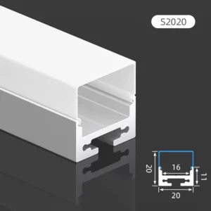 Three Sided Luminous LED Profile Surface Mounting Clips Light Square Shaped Channel Aluminium Profile