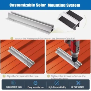 Tin Roof Rack And Mini Rail Rack For Solar PV Panel Mount Kit Roof Mounting Rails Solar Mounting System