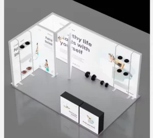 Trade Show SEG Light Box Metallic Backdrop Wall Easy Setup Conference Events Exhibition Custom LED Display Logo