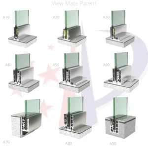 U Channel Glass Railing Aluminum Profile for Glass Railing Frameless Glass Railing Deck Balustrades Handrails Fence