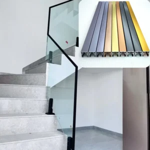 U shaped groove Profile Tempered Glass Frameless Deck Handrail Aluminum Card groove Handrail Modern Balustrade Railing Aluminum