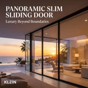 Ultra Slim 6063 T5 Laminated Glass Manual Aluminum Glass Sliding Door
