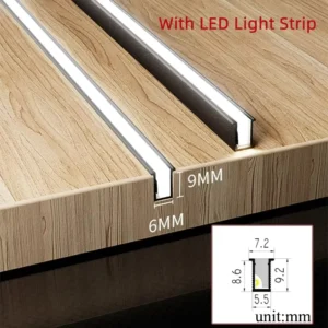 Ultra Thin LED Built in Under Cabinet Invisible Light Bar Wardrobe Bookcase Layer Shelf DC12V Aluminum Profile Hidden Lighting