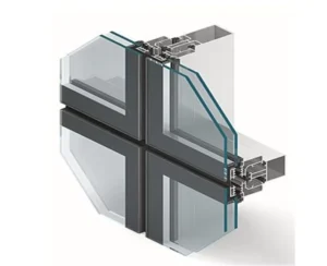 Unitized Facade Aluminum Alloy Profiles Double Glazing Unit Facade Cladding System Rainproof Curtain Wall Profiles