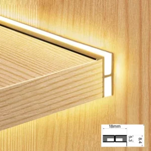 Up Down Glow LED Cabinet Lamp Shelf Layer Built in Hidden Backlight Aluminum Profiles for 18mm Cupboard Bookshelf Strip Light
