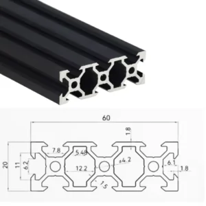 V Slot Silver Black Aluminum Profile Extrusions for 3D Printer Building Industrial