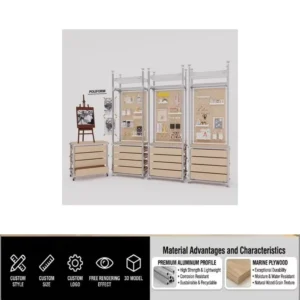 Versatile Market Display Racks Modular Aluminum Profile Display Cabinet for Business Display Shelf Display Rack
