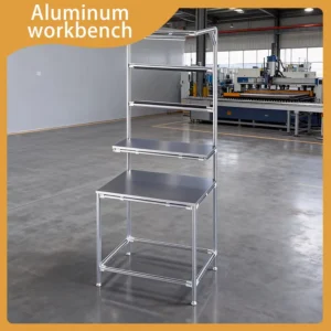 Versatile Vertical Frame Aluminum Profile Assembly Workbench Custom Modular Table with Interchangeable Shelves