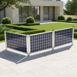 Vertical Installation Solar Powered Fence Double Sided Outdoor Power Generation Weather Resistant PV Panel Frame System Hot dip