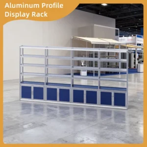 Vertical Stack Aluminum Profile Exhibition Display Stand Durable Multi Tier Grid Rack with Adjustable Height