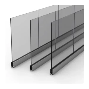 Villa Balcony Fence Frameless Glass Railing For Apartment Aluminum Glass U Channel Deck Balustrade