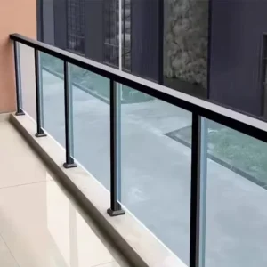 Villa Railing Balcony Fence Frameless Glass Handrail for Resort Apartment Aluminum Glass U Channel Glass Fence