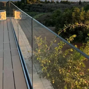 Villa Railing Balcony Fence Frameless Glass Handrail for Resort Apartment Aluminum Glass U Channel Glass Fence Deck Balustrade