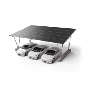 W Type Waterproof Carport Solar Structure Photovoltaic Frame Customized Design Carport Solar Panel Installation