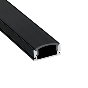 W17*H7mm Recessed Black LED Strip Shelf Light Channel Anodized Aluminum Alloy Profile with PC Cover for Kitchen Cabinets Closets